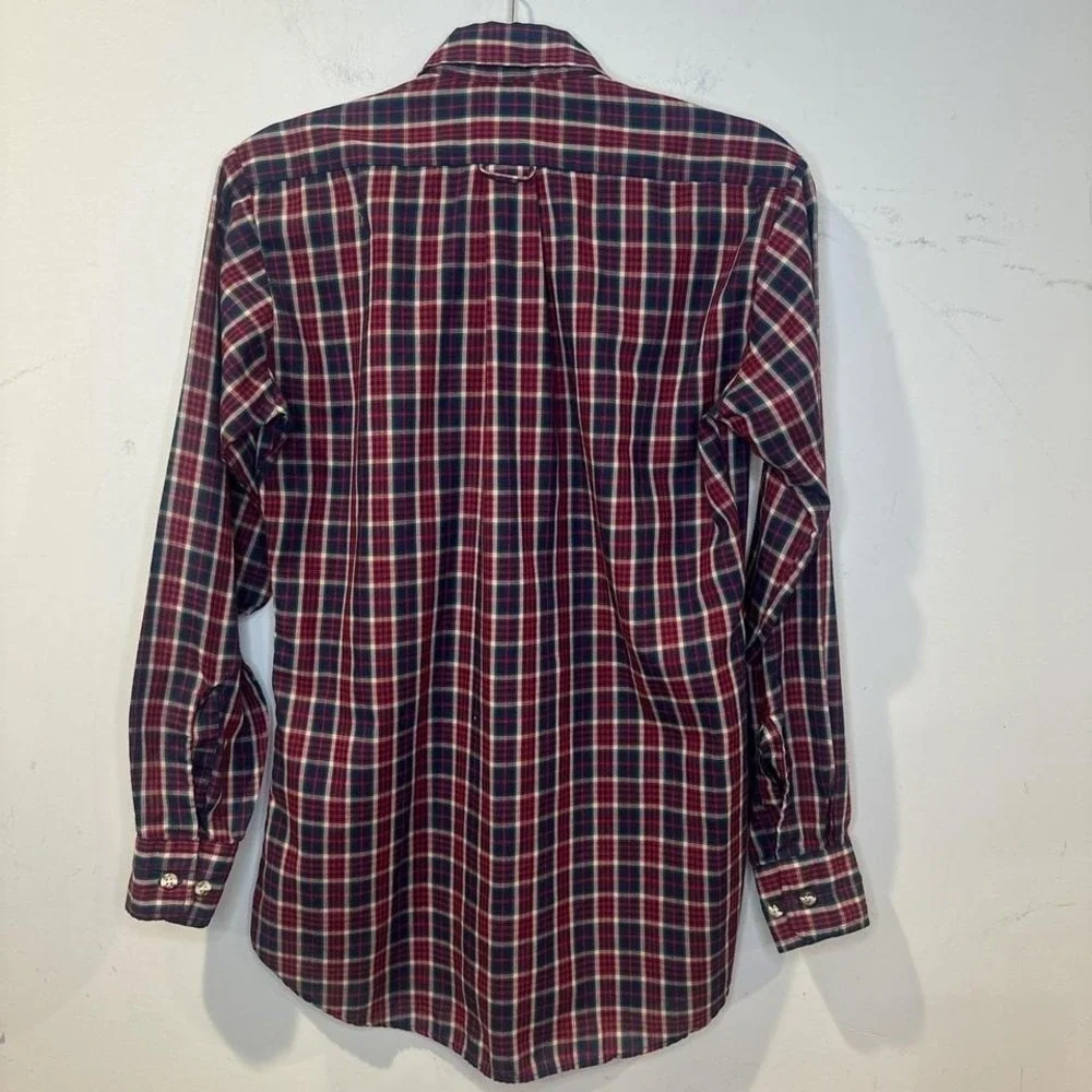 Vintage‎ 80s Levi's red & blue plaid button-up shirt mens SMALL